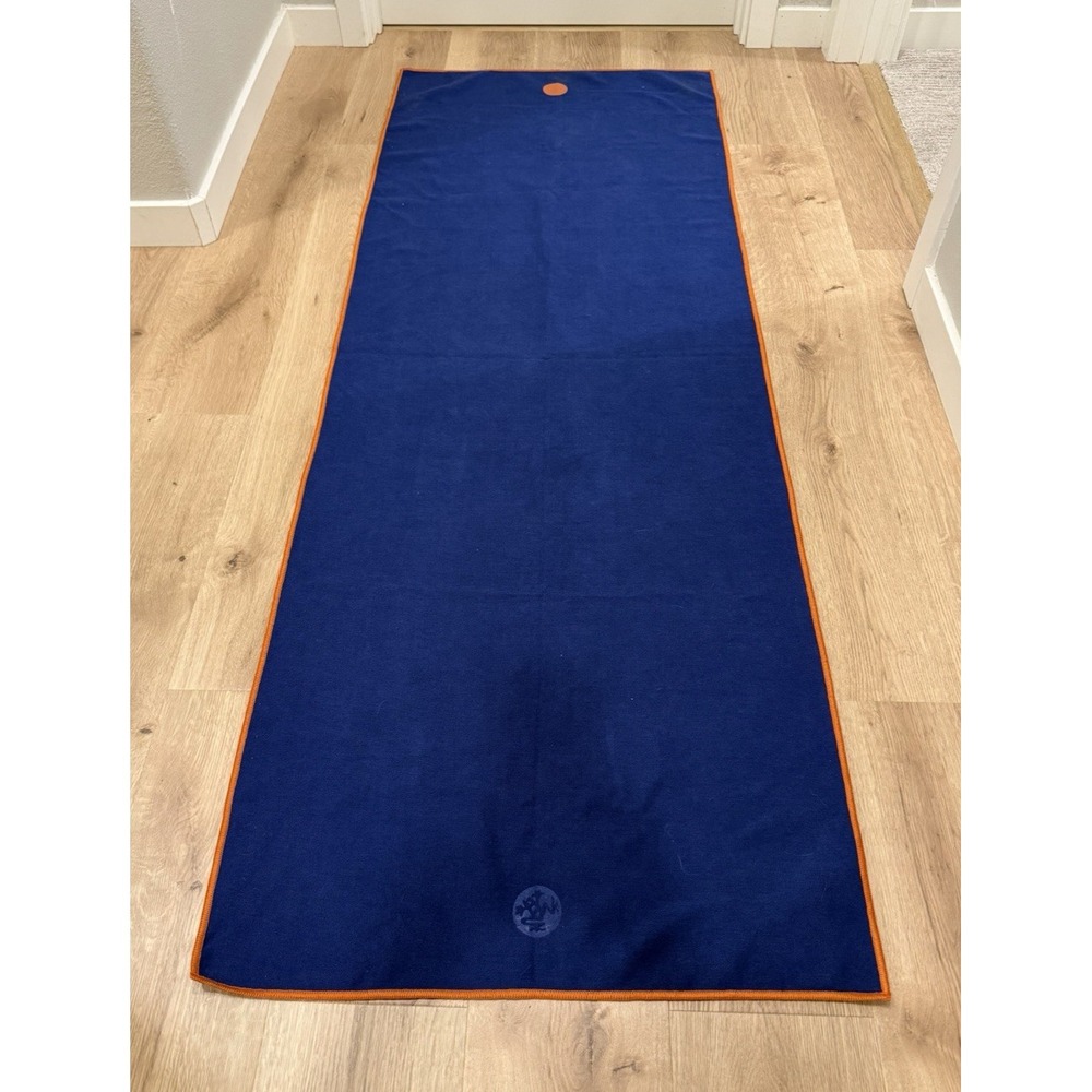 Yogitoes Skidless Yoga Mat Towel Blue Orange 26x71 Hot Yoga